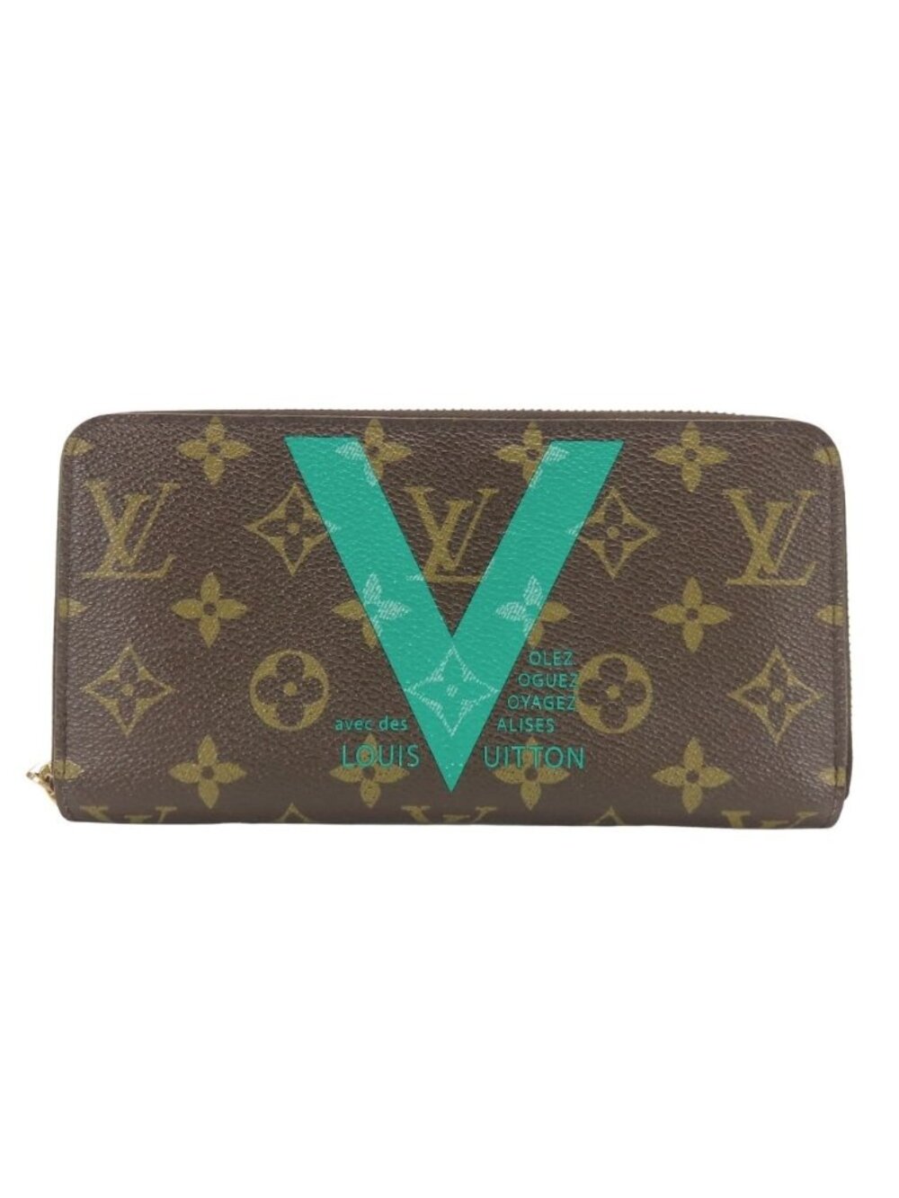 Louis Vuitton Wallet Zippy Monogram Turcoise Brown